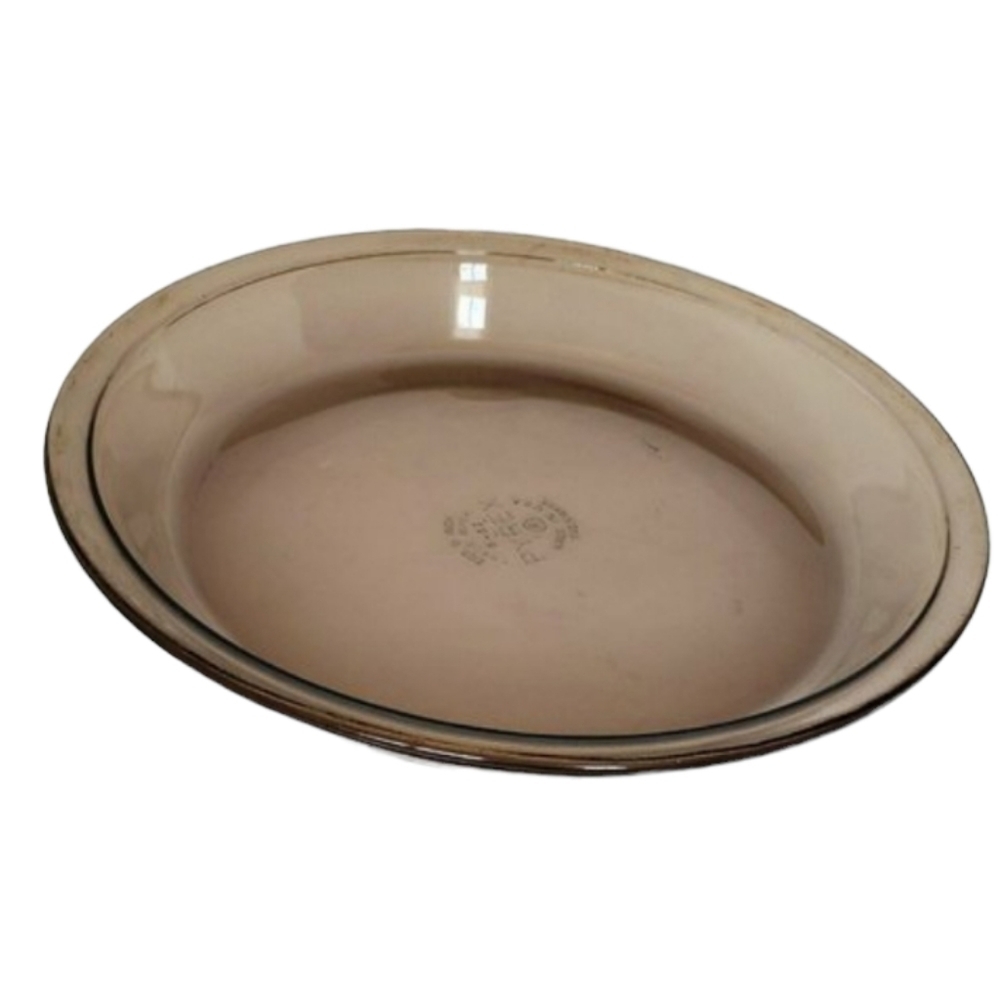 VINTAGE PYREX 9" amber #209 Brown D- 32 Pie Plate/Pan Ovenware USA
